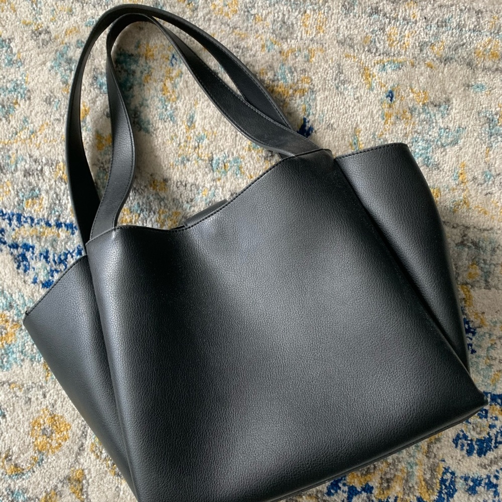 ZARA Black Leather Shoulder Bag (Retail $150)